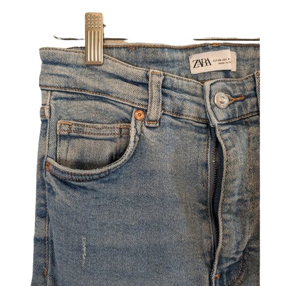 Zara Mid Waist Ripped Skinny Jeans - Picture 4 of 7